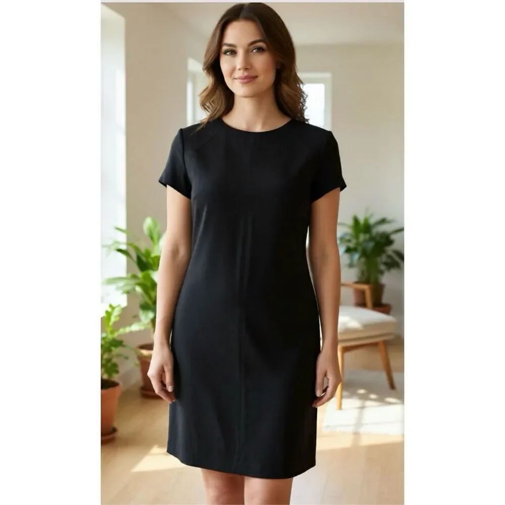 Talbots Women’s Black Shift Dress Size 6 Little Black Dress Party Office